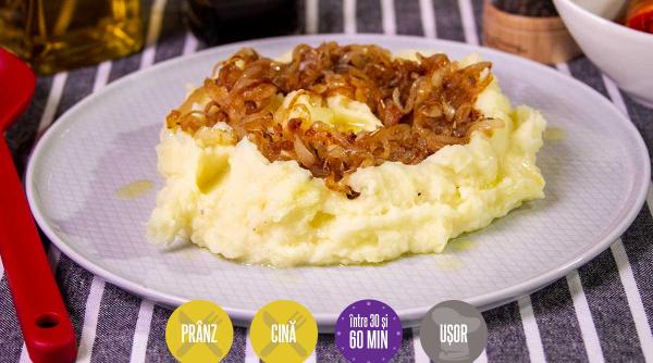 piure cartofi ceapa caramelizata