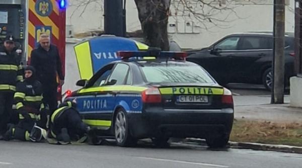 masina politie luat foc constanta