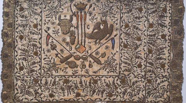 o importanta broderie heraldica din epoca fanariota achizitionata la paris de mnar cu sprijinul ministerului culturii