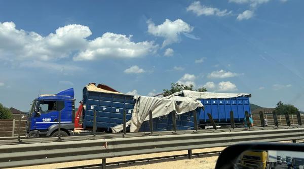 accident camion incarcat cereale rasturnat dn 2a in constanta