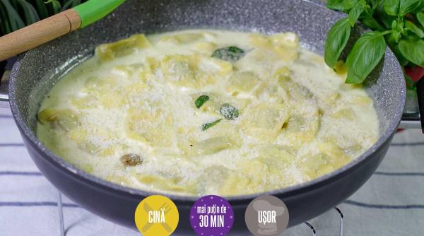 ravioli sos alb reteta italiana busuioc
