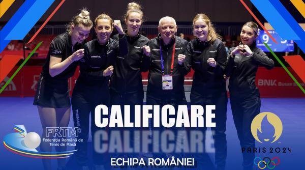 Echipa feminină de tenis de masă a României s-a calificat la Jocurile Olimpice de la Paris 2024