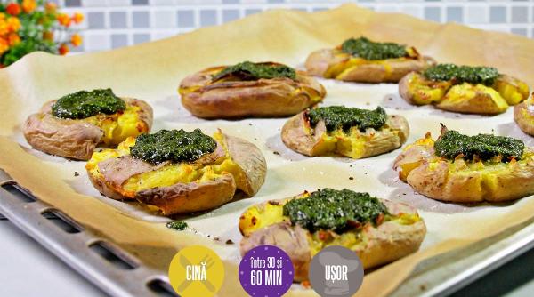 cartofi copti verdeata usturoi