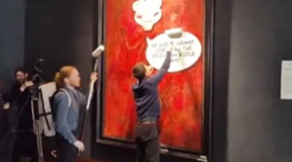 portret regele charles vandalizat activisti