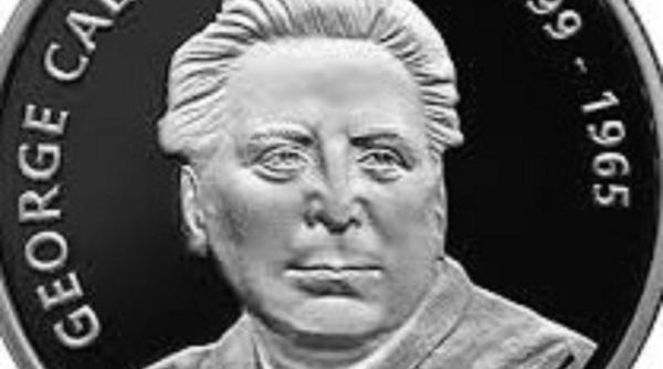 bnr moneda argint tema 125 ani nastere george calinescu