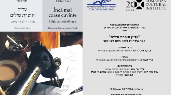 stitching words seara literara dedicata prezentarii volumului omonim al poetei israeliene debbie saar