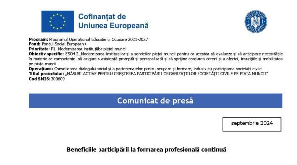 beneficiile participarii la formarea profesionala continua