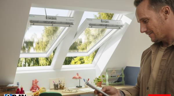 ferestrele de mansarda velux cu actionare electrica din gama standard plus control inteligent al luminii si ventilatiei pentru un camin sanatos si confortabil