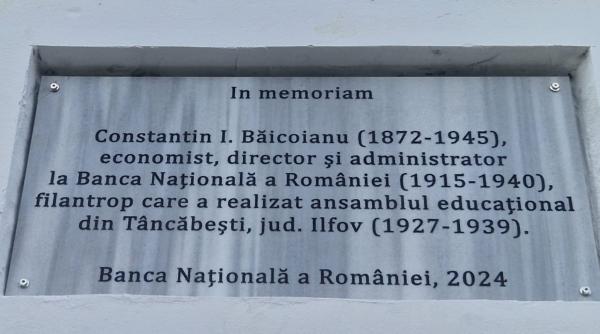 inaugurarea placii comemorative constantin baicoianu la tancabesti