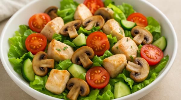 reteta salata pui ciuperci face 15 minute racoreste instant