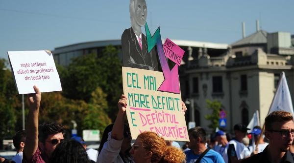 protestul sindicalisti educatie inceput piata victoriei