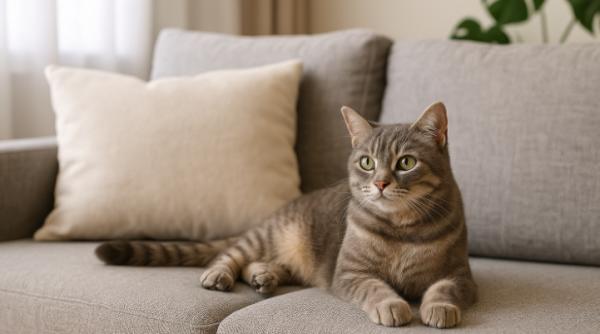 Scapă rapid de urina de pisică din mobilierul tapițat cu 5 trucuri simple