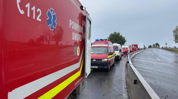 Patru persoane rănite într-un accident cu cinci mașini pe DJ 720, în Dâmbovița