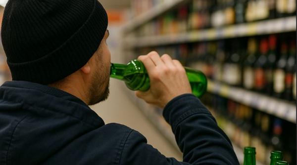 A adormit în toiul jafului! Un hoț român beat criță, găsit de poliție lângă sticlele furate