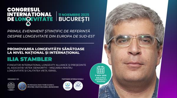 Vocea globală care a transformat longevitatea într-o mișcare civică vine la București: Ilia Stambler, Președinte al International Longevity Alliance, la Congresul Internațional de Longevitate
