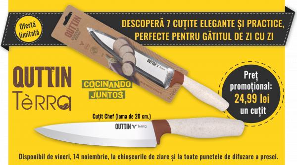 Redescoperă plăcerea de a găti cu noile cuțite Quttin Terra