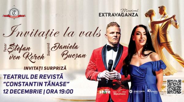 INVITAŢIE LA VALS – Concert în paşi de dans, cu tenorul ŞTEFAN von KORCH şi invitaţii săi, pe 12 decembrie la Teatrul Tănase – Sala Savoy