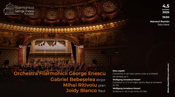 flautista joidy blanco si pianistul mihai ritivoiu interpreteaza mozart si lipatti cu orchestra filarmonicii george enescu si dirijorul gabriel bebeselea pe 4 5 decembrie