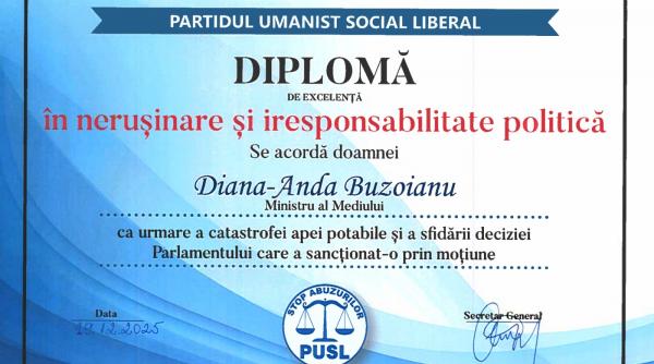 PUSL: Sfidare fără precedent la Ministerul Mediului. Diana Buzoianu, acuzată de iresponsabilitate politică după criza apei din Prahova
