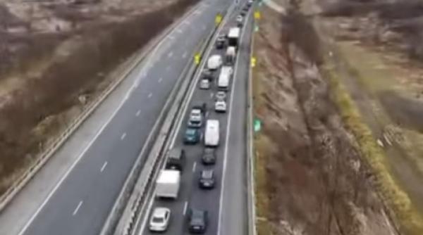 coloana trafic a1 autovehicule