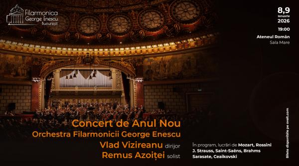 Biletele pentru concertele de Anul Nou ale Filarmonicii George Enescu cu dirijorul Vlad Vizireanu și violonistul Remus Azoiței s-au epuizat în mai puțin de 30 de minute