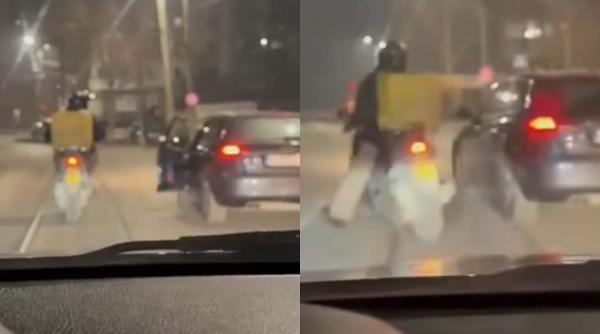 Imagini șocante! Un curier nepalez a fost agresat în trafic la Iași