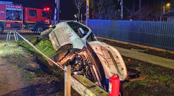 o masina cu sase oameni s a rasturnat intr un sant in teleorman