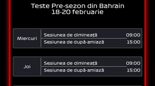 testele pre sezonului formula 1 de la bahrain vor fi difuzate in exclusivitate pe antenaplay