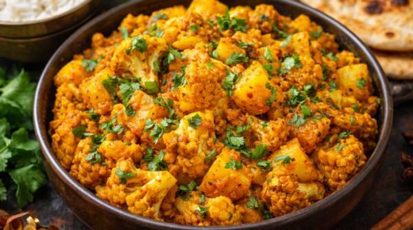 Aloo Gobi, cartofi și conopidă cu condimente indiene