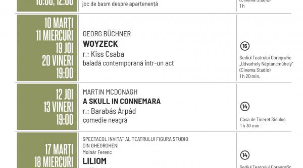 Martie plin de spectacole la Teatrul „Tomcsa Sándor” din Odorheiu Secuiesc