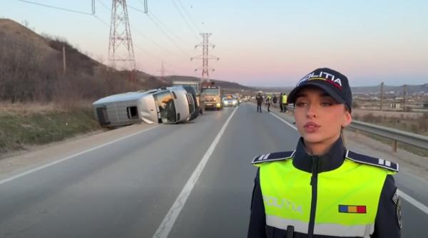 accident centura cluj microbuz rasturnat autoutilitara contrasens