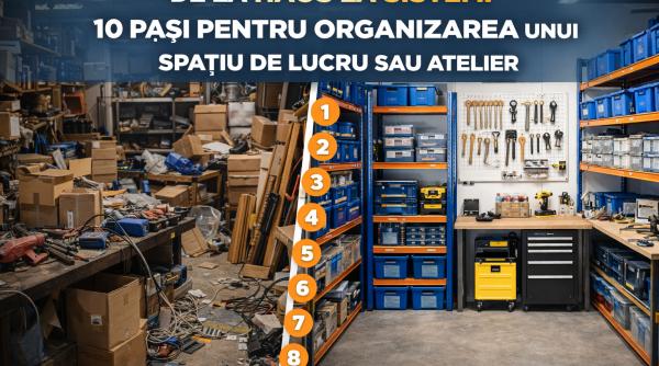De la haos la sistem: 10 pași pentru organizarea unui spațiu de lucru sau atelier