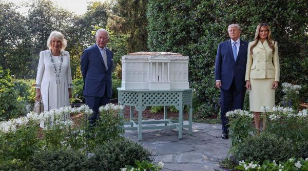 Trump glumește despre mutarea la Londra în timpul primirii Regelui Charles la Washington