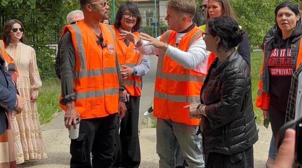 Actorul premiat cu Oscar, Cuba Gooding Jr., pe șantierul Clinicii de Psihiatrie Pediatrică Obregia