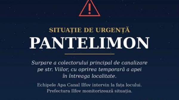 Alertă în Ilfov: Colectorul principal de canalizare s-a prăbușit, alimentarea cu apă, oprită în tot orașul Pantelimon