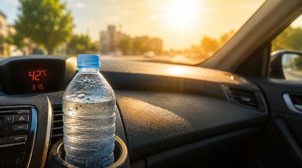 Risc chimic și bacterian: De ce nu e bine să lași sticla cu apă în mașină pe caniculă