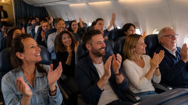 Aplauzi când aterizează avionul? Iată ce spun experții în etichetă