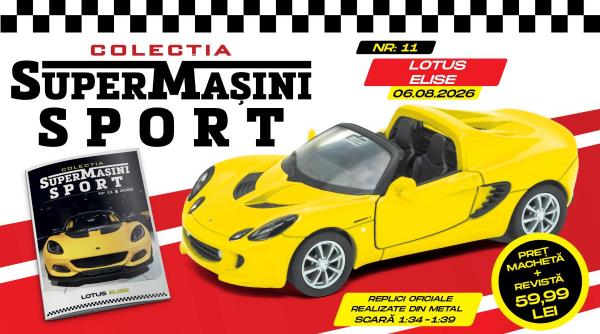 Lotus Elise e următorul supercar din Colecția "SuperMașini Sport". Macheta metalică și revista, de joi la chioșcuri!