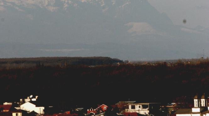 vedere cu munti si zapada de la bucuresti
