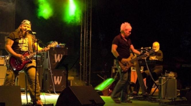 rock la iarba verde pe malul muresului