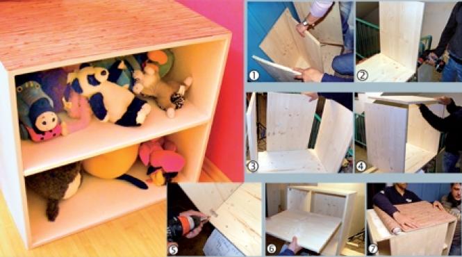 un dulap simplu de confectionat pentru jucariile micutului tau
