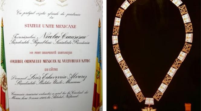 colierul ordinului vulturului aztec pentru marele si bunul prieten