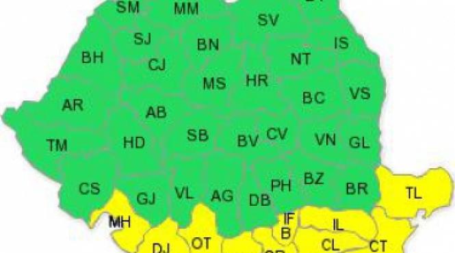 cod galben intensificari ale vantului si ninsori viscolite