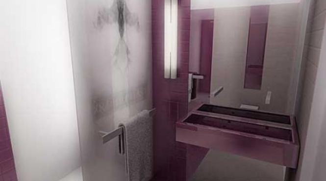 baie minimalista cu suprafata de 10 mp