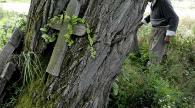 crucea de juramant apara aici demnitatea omului plecat dincolo