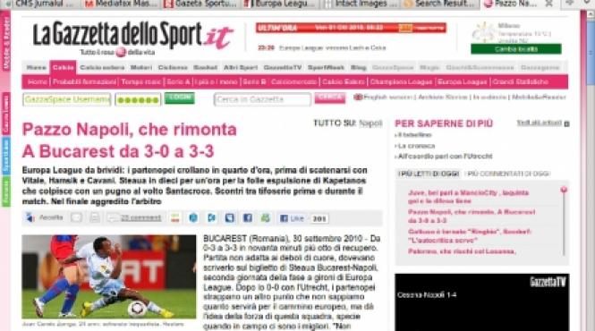 gazzetta dello sport dupa egalul din ghencea pe bilete trebuia sa scrie ca fotbalul nu este bun pentru inima