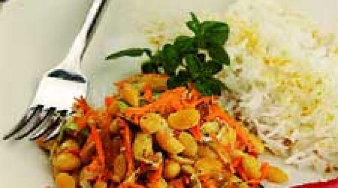 orez cu salata de soia si sos