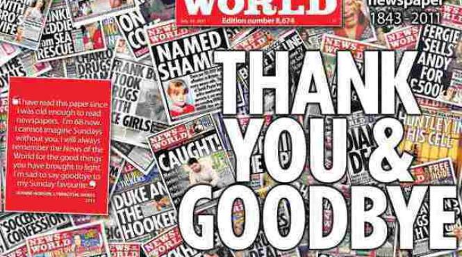 news of the world multumim si la revedere