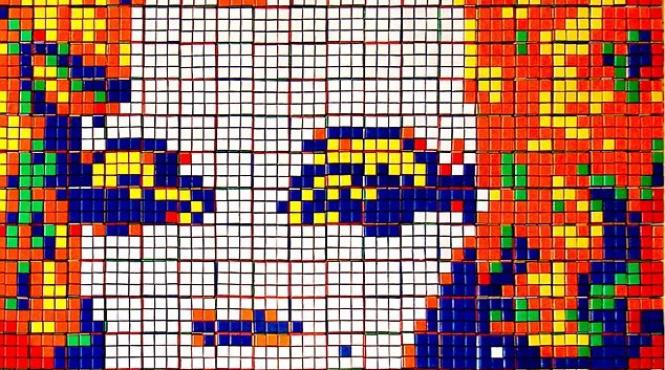 cubism contemporan un artist american creaza portrete celebre din mii de cuburi rubik