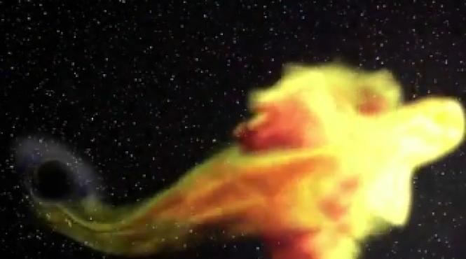 spectacol in univers o stea a fost inghitita de o gaura neagra video